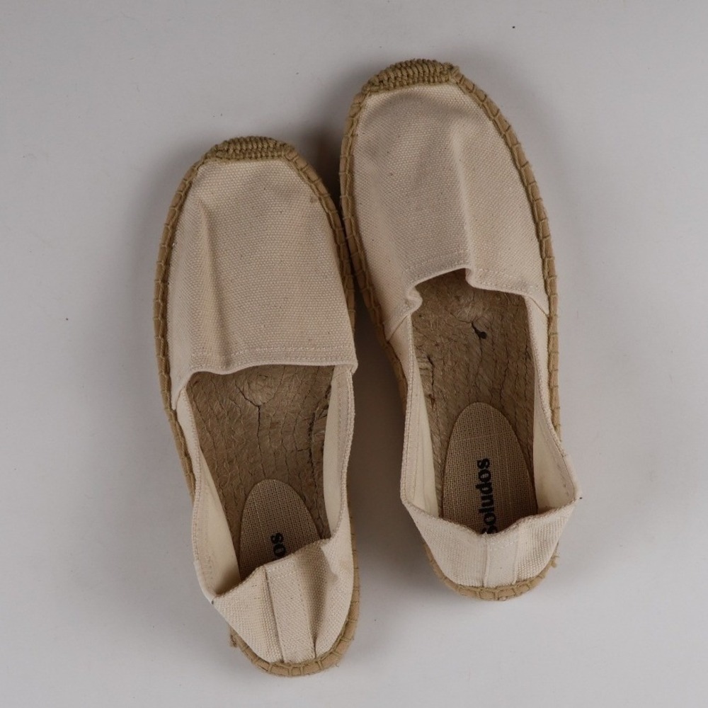 Soludos Dali Canvas Espadrille Flats Beige Neutral Size 6.5 EXCELLENT